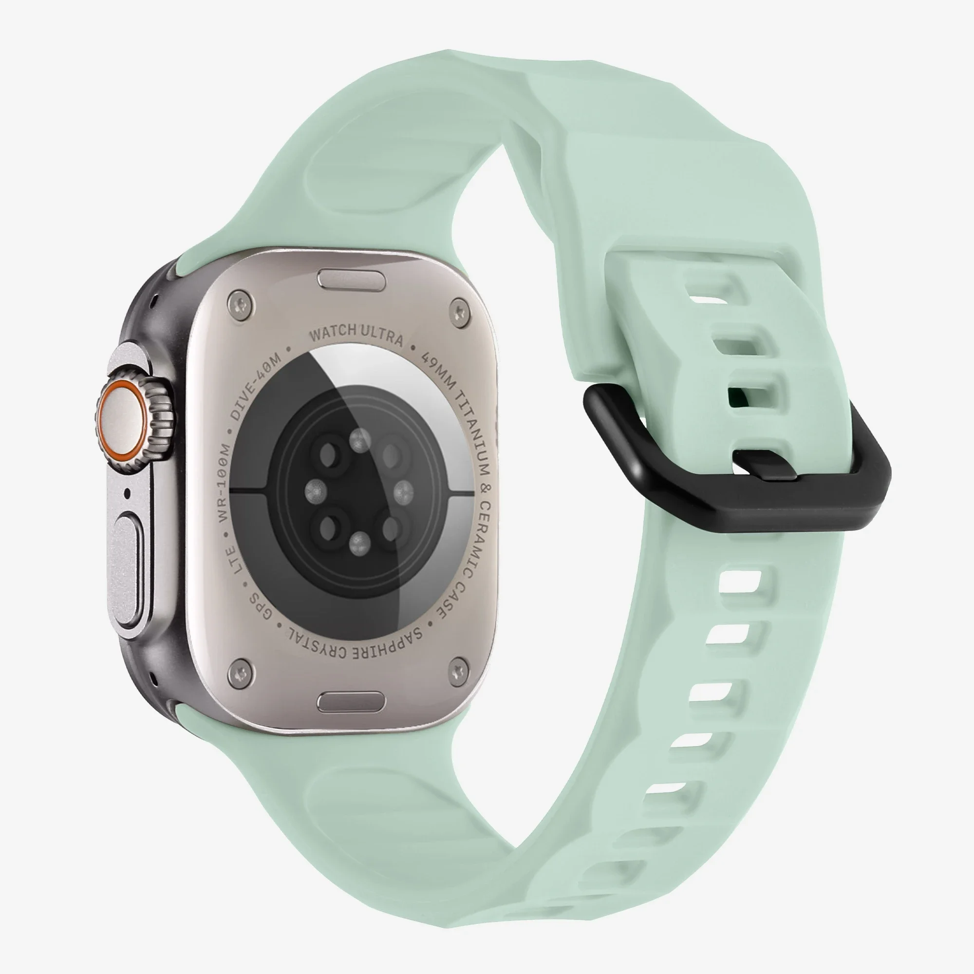 Sports Strap For Apple Watch Ultra2 49mm 10 42mm 46mm 9 8 7 45mm 41mm Silicone Bracelet band iWatch 6 5 4 SE 44mm 40mm 38mm Belt: GREEN BLUE / 12mm