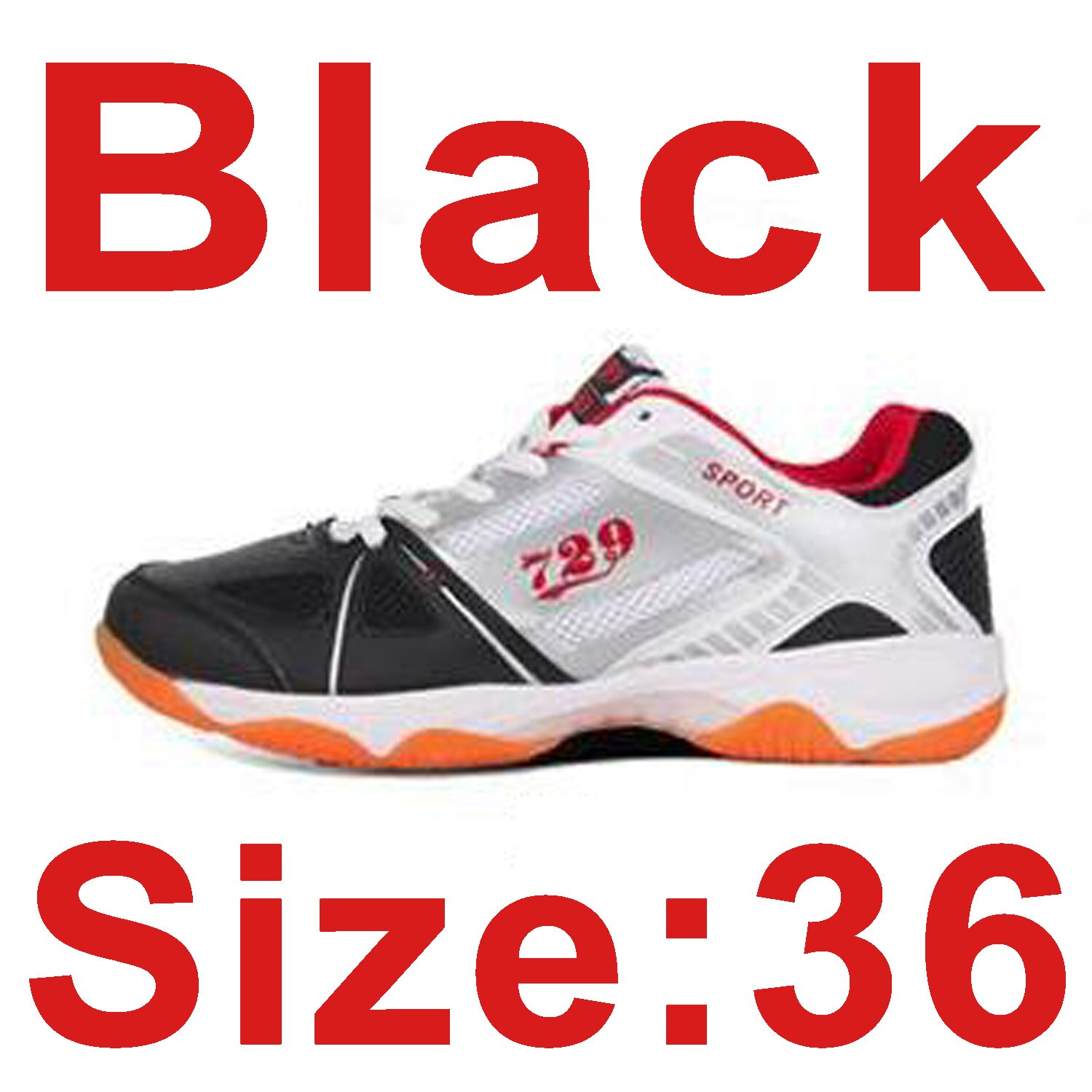 Oryginalne buty do tenisa stołowego 729 2018 oddychające tenisówki typu uniseks dla rakieta do tenisa stołowego gra ping pong gra dla kobiety i mężczyzny: Black 36