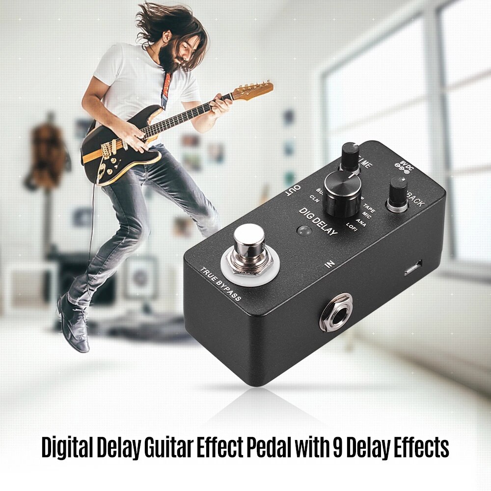 GAZ-EP04 Acoustic Guitar Tuner Pedal Precision Tuner Pedal Guitar Pedal Tuner LED Display with Bypass for Chromatic Guitar Bass