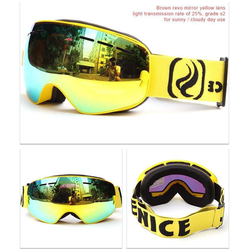 Gafas de esquí para niños y niñas, lentes de Snowboard, protección UV400, gafas de nieve, máscara de esquí antiniebla: color08