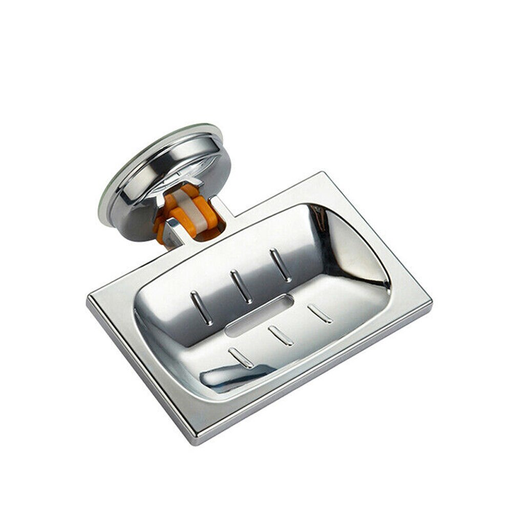 square/round Soap Dish Wall Mounted No Drilling Soap Strong Suction Soap Box Holder Tray for Bathroom Shower Supplies: Square
