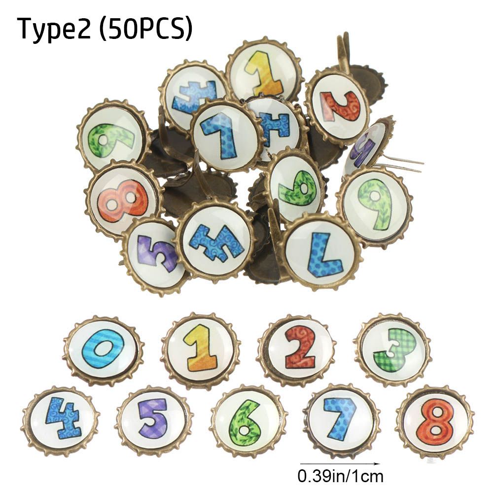 100Pcs Metal Studs Spikes Mini Brads Scrapbooking Versiering Sluiting Sluiting Diy Fotoalbum Ambachten Decoratieve Tweevoetige Nail: Type 2(50PCS)