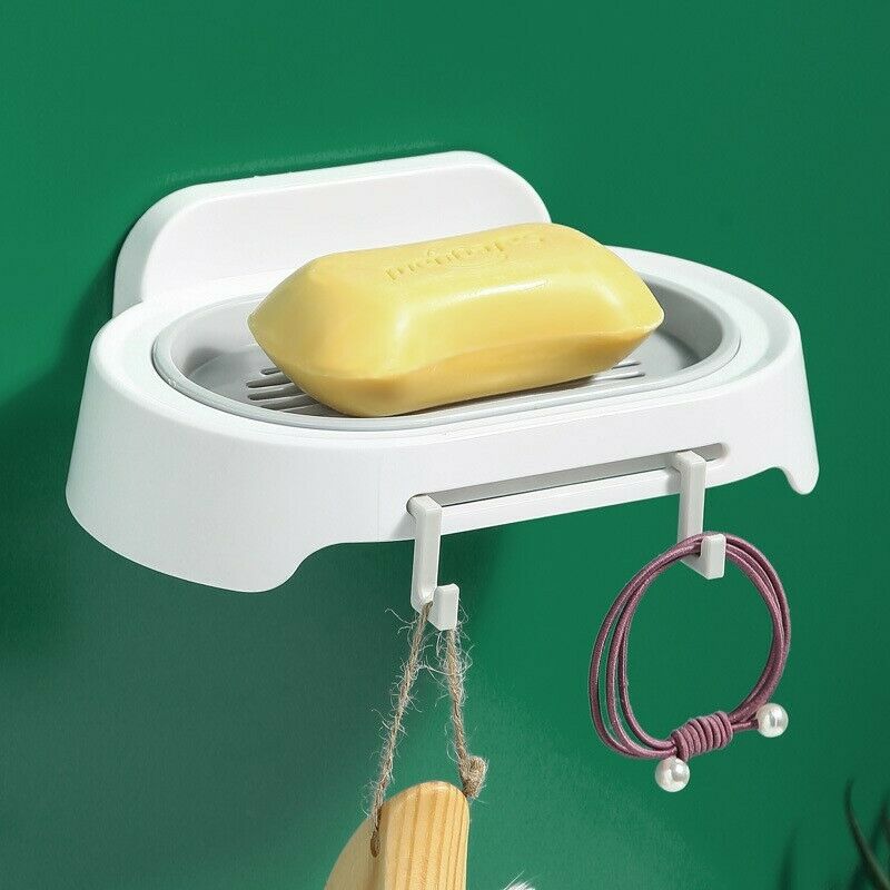 Porte-savon flexible en silicone pour salle de bain, 4 couleurs, support de rangement, boîte à savon, plateau, boîte de vidange: Blanc