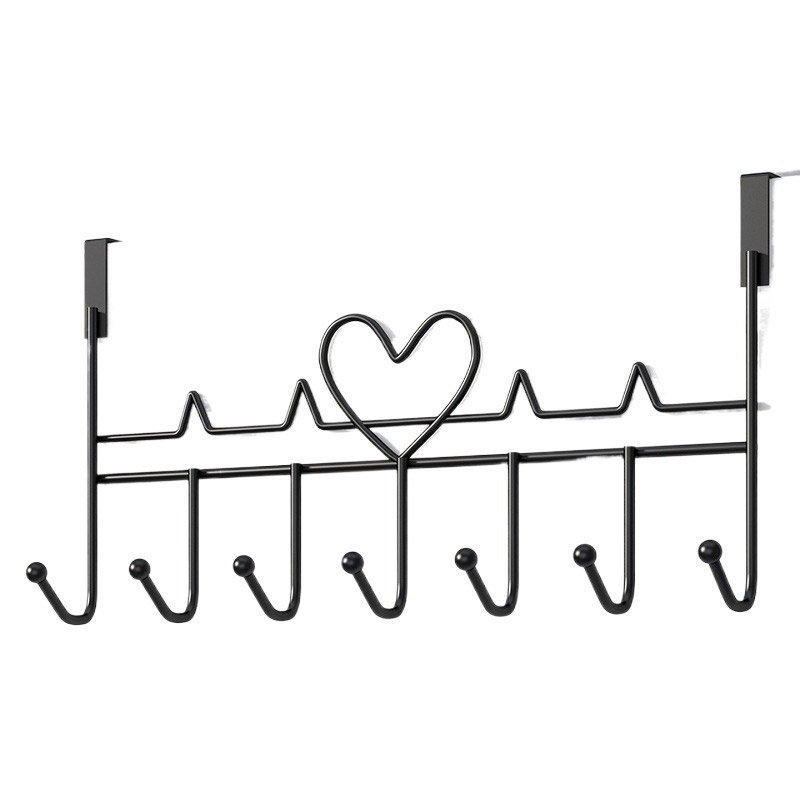 Gancho de almacenamiento para colgar en la pared, colgador de ropa sin perforaciones, accesorios organizadores de almacenamiento para dormitorio, puerta en forma de corazón