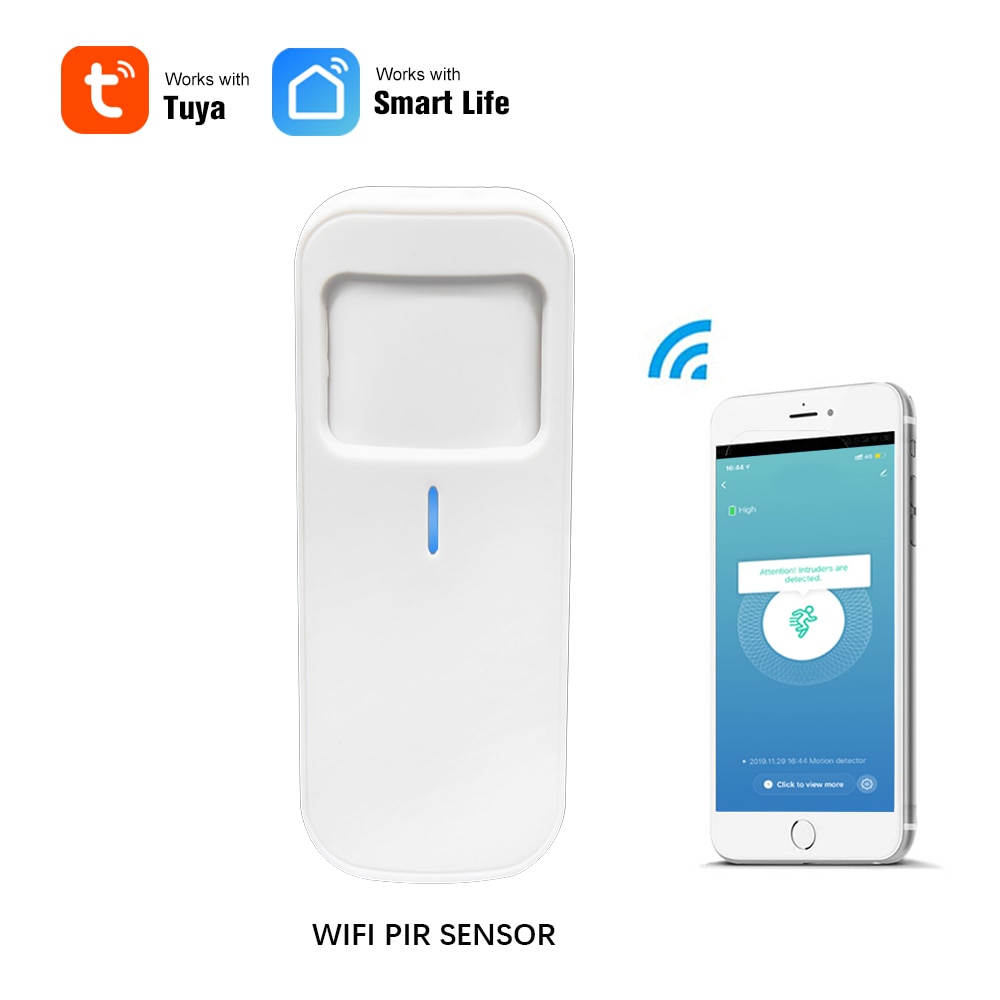 Tuya Smart Motion Sensor WiFi Pir Detector Infrared Movement Detection Alarm Smart Life APP Realtime Monitoring No Hub Required