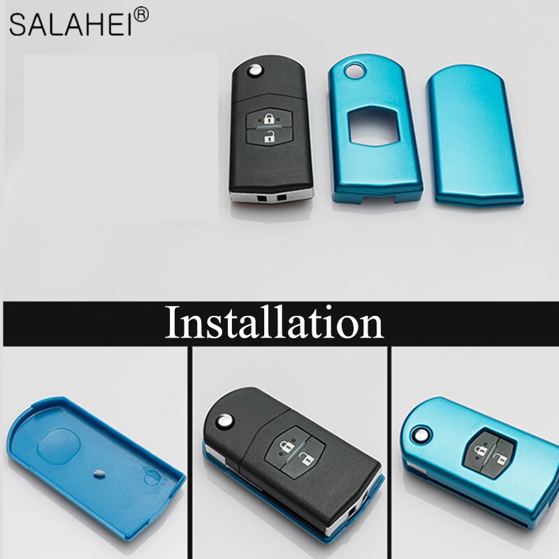 ABS Key Holder Car Key Cover Case For Mazda 2 3 5 6 CX7 CX9 RX8 MX5 MPV Demio 2 Button Remote Car Flip Key Case