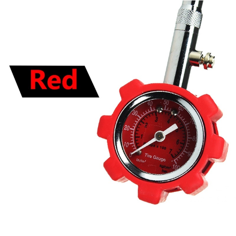 High Accuracy Tire Pressure Gauge Black 100 psi For Accurate Car Air Pressure Tyre Gauge For Car Truck and Motorcycle: Red