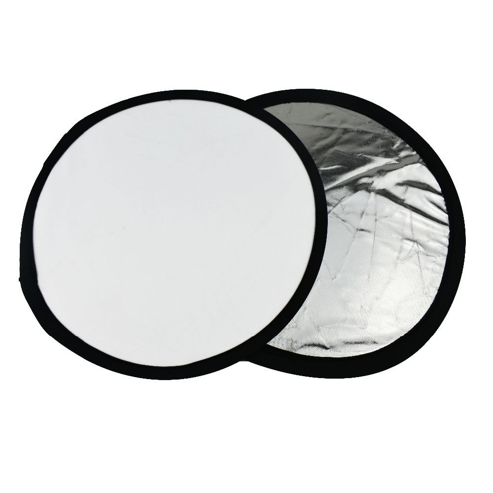12 Inch/30Cm 2 In 1 Zilver/Witte Reflector Voor Foto Studio Fotografie Draagbare Reflector Voor Telefoon schieten + Draagtas