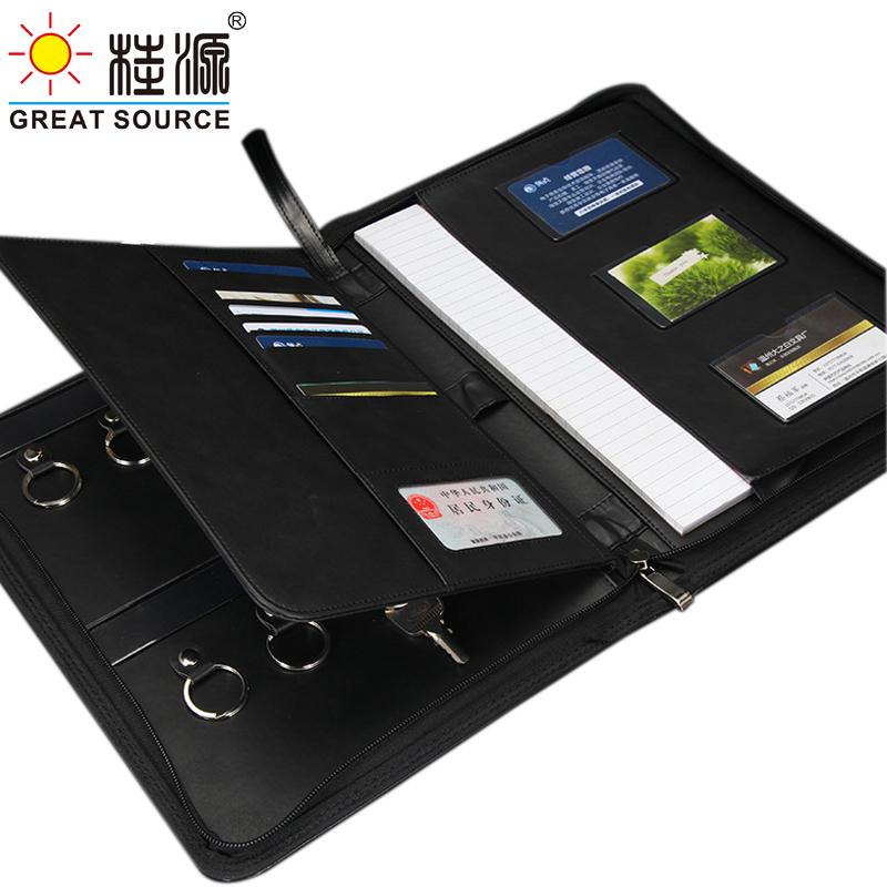 A4 Manager Comference Map Key Beheren Map Voor A4 Bestand Padfolio Leather Portfolio Organizer Office Papier Rits Zakken (1pc)