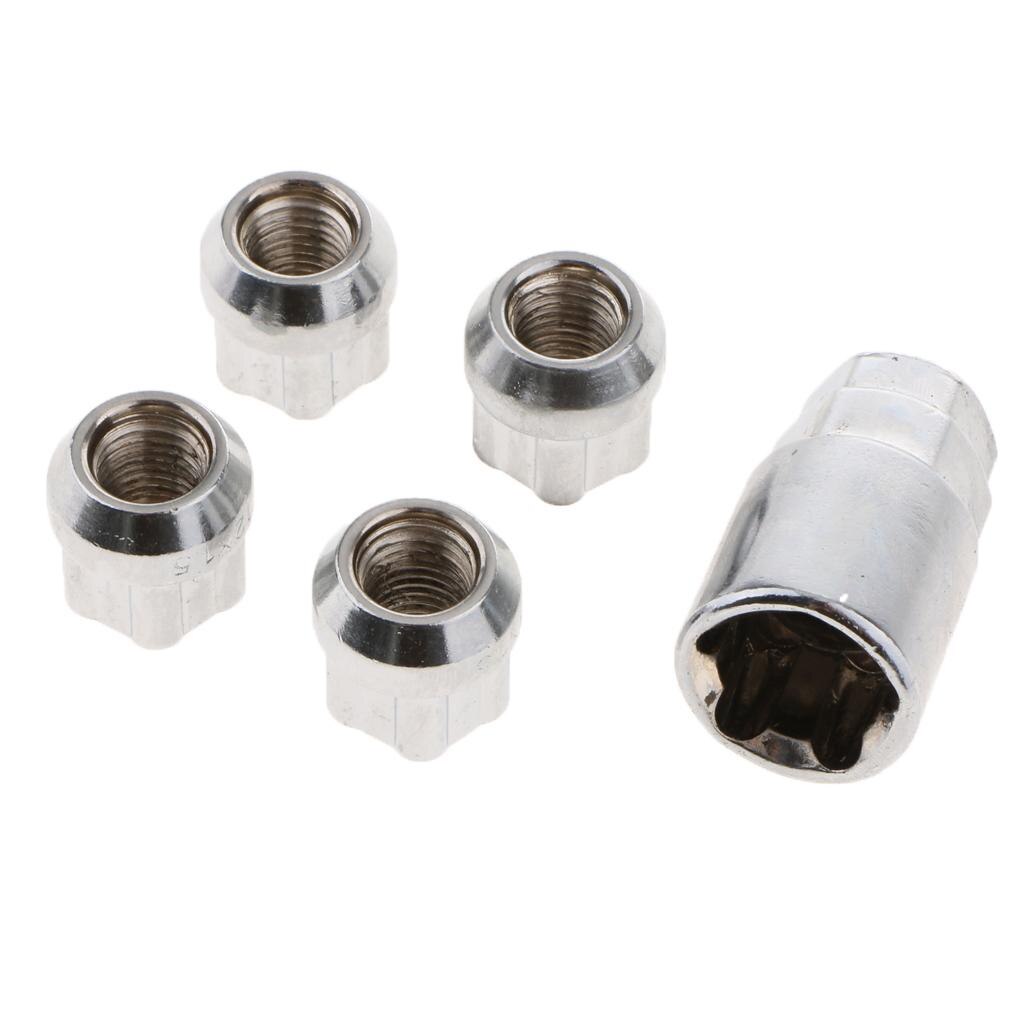 Wheel Locks - Lug Nuts with Unique Key Tire Theft Protection Best Key Replacement Program (Set of 4 + Key) Cone Seat (M12x1.5)