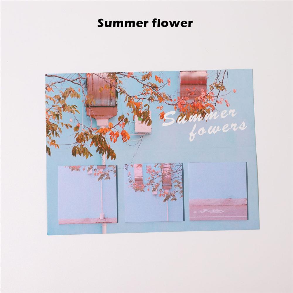 60 Sheets Blue Sky Sticky Notes Set Sunset Sky Zee Bloem Rooster Zelfklevende Memo Pad Notepad Planner Stickers Kantoor School a6545: Summer flower