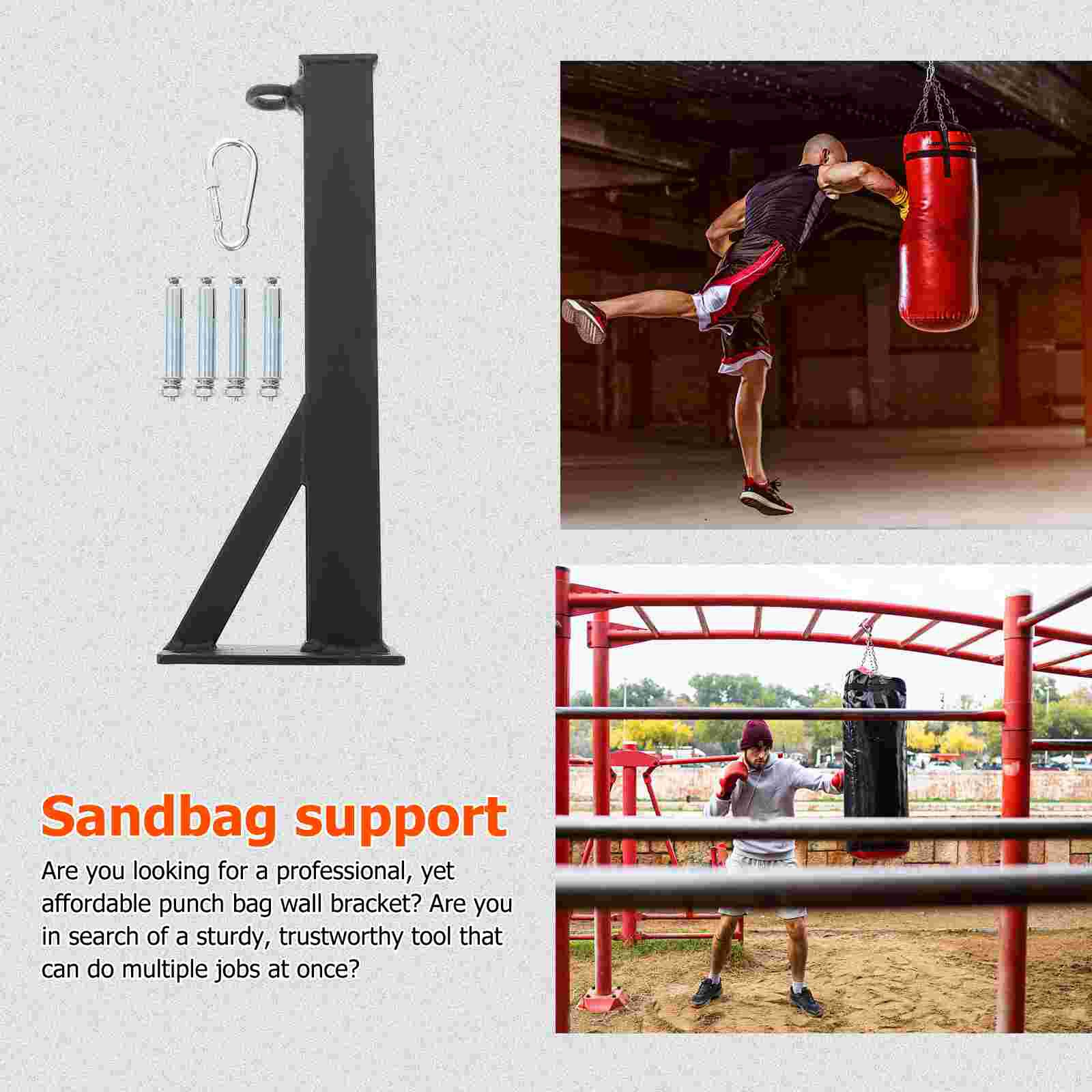 1 Set of Indoor Sandbag Hanging Rack Wall Punch Bag Fixator Boxing Training Tool