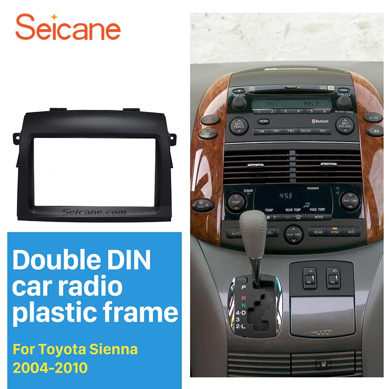 Seicane uitstekende 2 din autoradio fascia voor 2004 toyota sienna dashboard cd-frame paneel dvd-speler auto voorkeursmontagekit