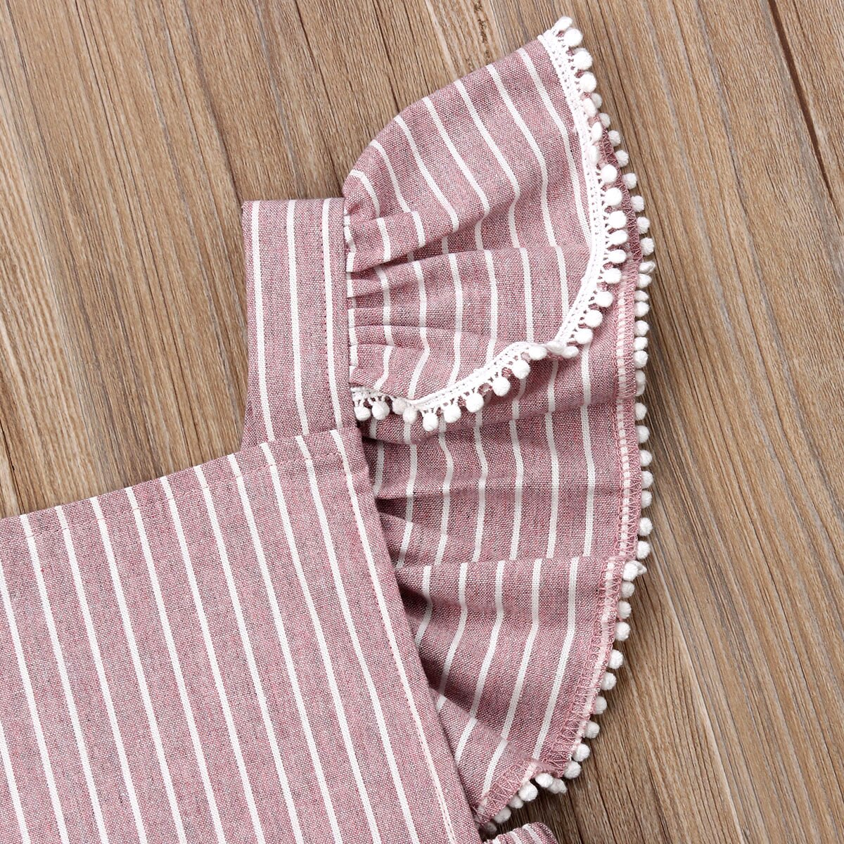 0-24m baby meisjes jongens bodysuit gestreepte print ruches korte mouwen jumpsuit zomer outfits