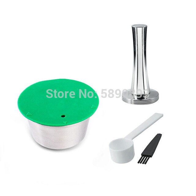 Cápsula de Metal de acero inoxidable, Compatible con máquina de café dolce gusto, cápsula reutilizable rellenable: 1pcs capsule set