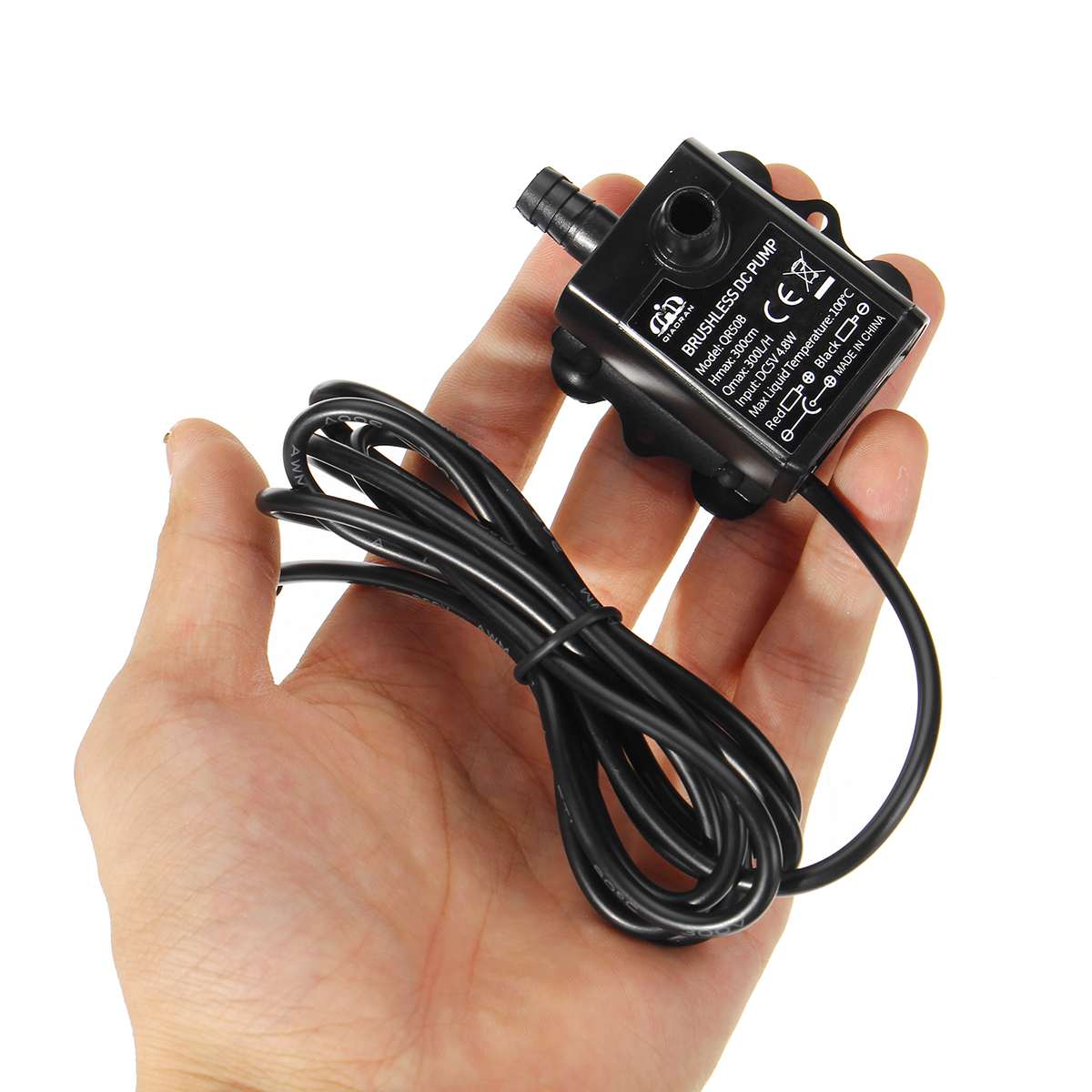 USB DC5V 4.8W Ultra-quiet Mini Brushless Water Pump Waterproof Submersible Fountain Aquarium Circulating 300L/H Lift 300cm