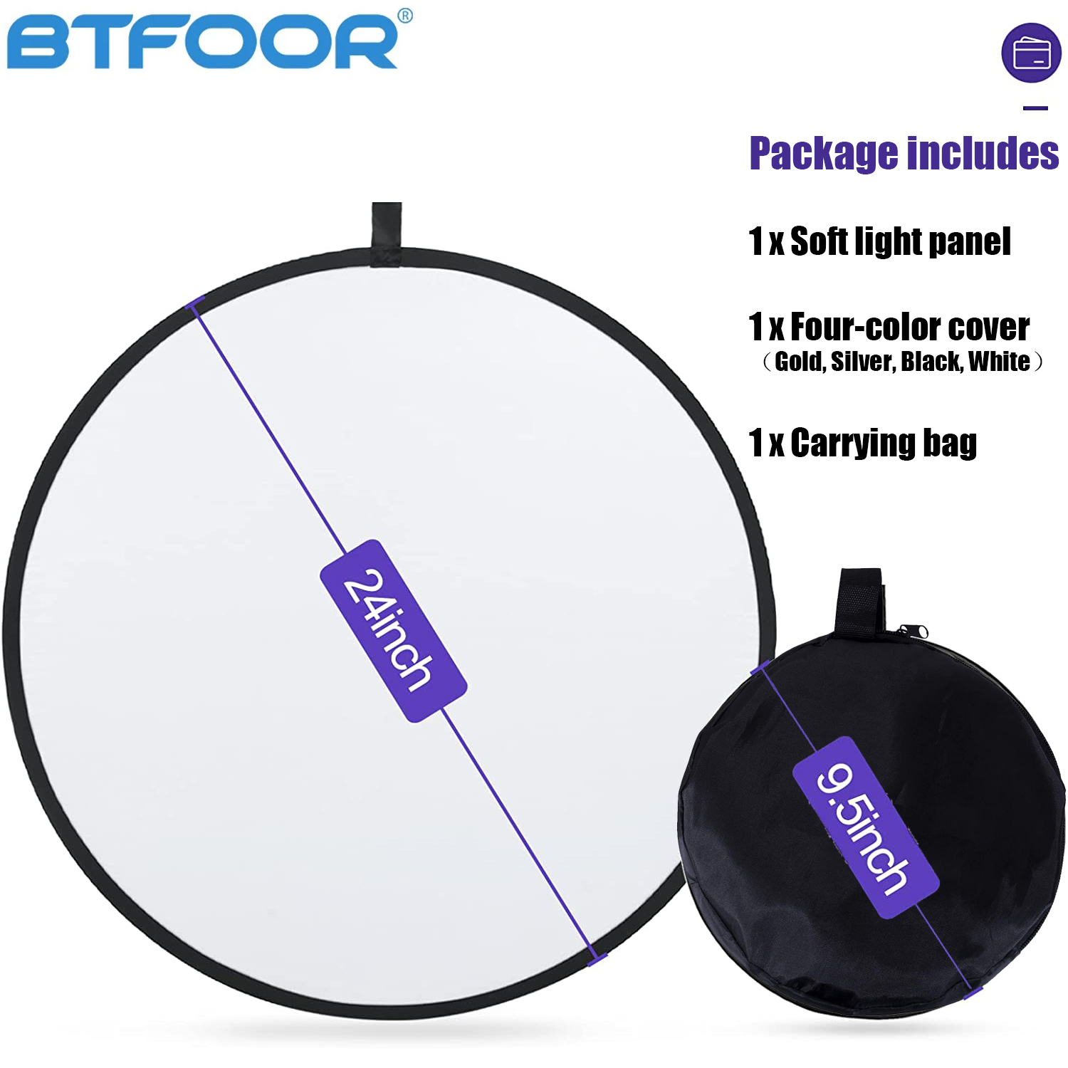 60 80 110Cm 5in1 Reflector Fotografie Inklapbare Draagbare Licht Diffuser Ronde Reflector Voor Foto Multi Kleur: 60cm