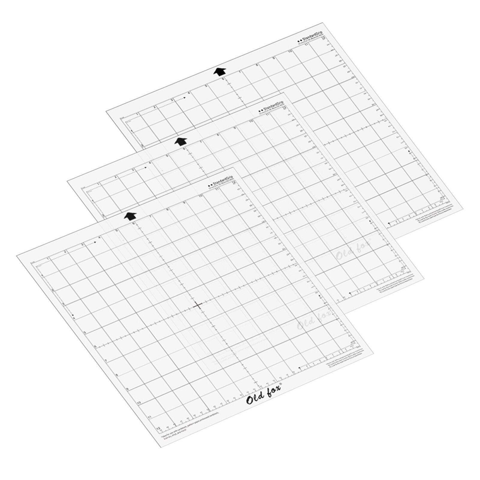 Oude Vos Vervanging Snijden Mat Transparante Lijm Mat Met Meten Grid 12*12 Inch Voor Silhouette Cameo Plotter Machine: 3PCs