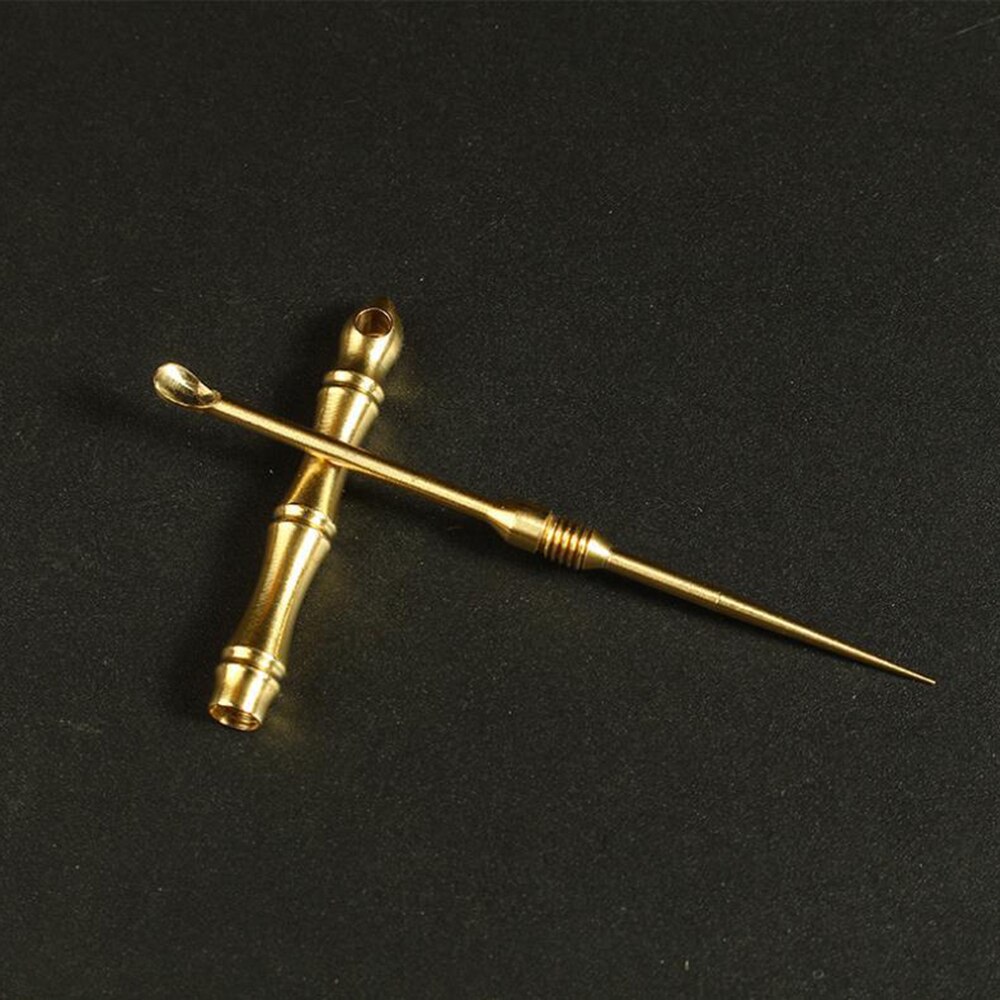 Portable Multifunctional Ear Spoon Toothpick Combination Pure Brass Toothpick Ear Spoon Stronger Than Dental Floss Tool