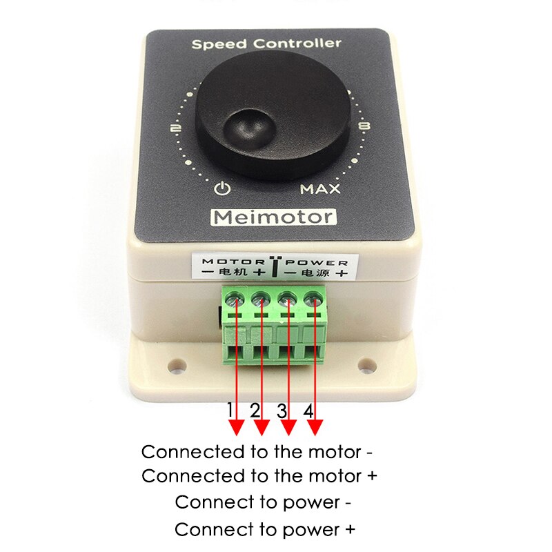 10-60V 20A DC Motor Speed Controller 12V/24V/36V/48V High Power DC Drive Speed Regulator Motor with Waterproof Shell
