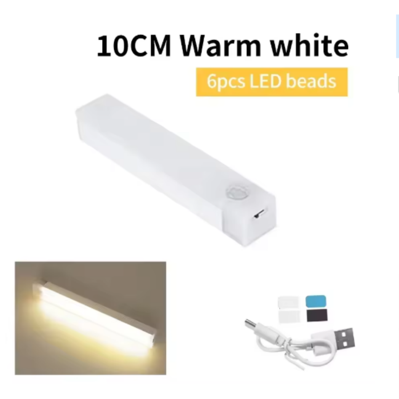 Bewegingssensorlicht Draadloos LED-nachtlampje USB oplaadbaar nachtlampje Kast Kledingkastlicht onder achtergrondverlichting voor keuken Led: YELLOW