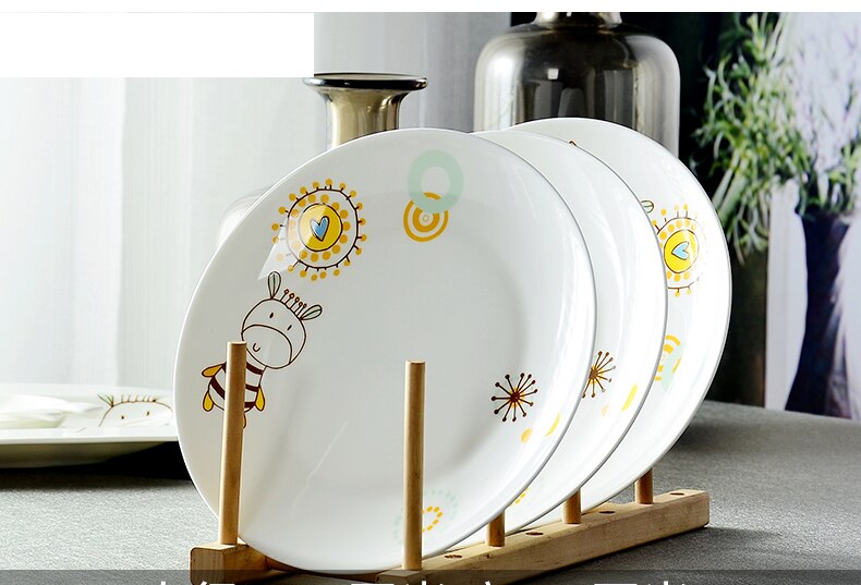 8 inch, bone china diner platen, leuke cartoon , keramische kids lader platen, buffet-gerechten voor chidren partij, servies