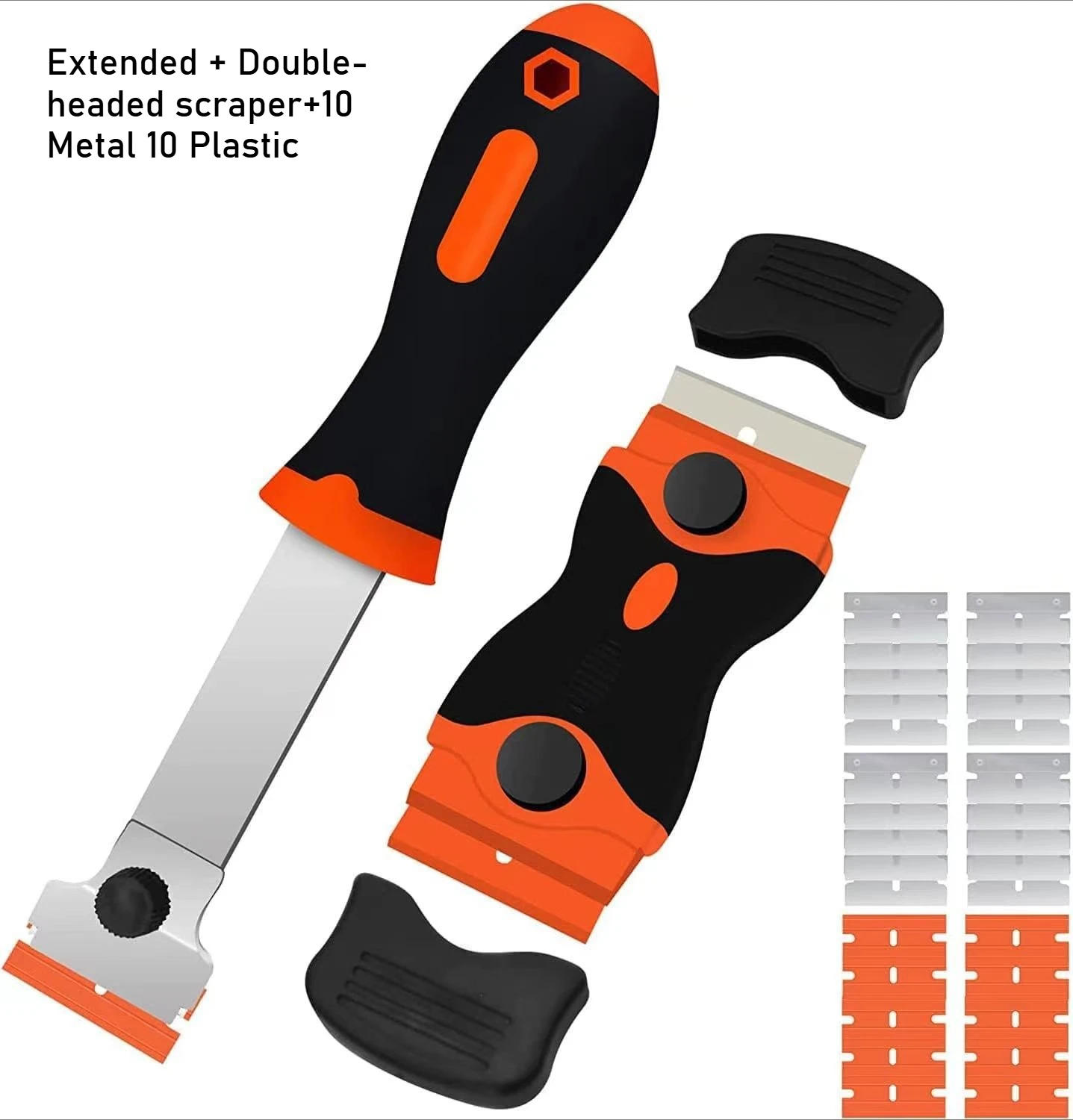 Window Glass Ceramic Cleaning Scraper Two Blades Plastic Handle Automotive Film Sticker Remover Tool: Red