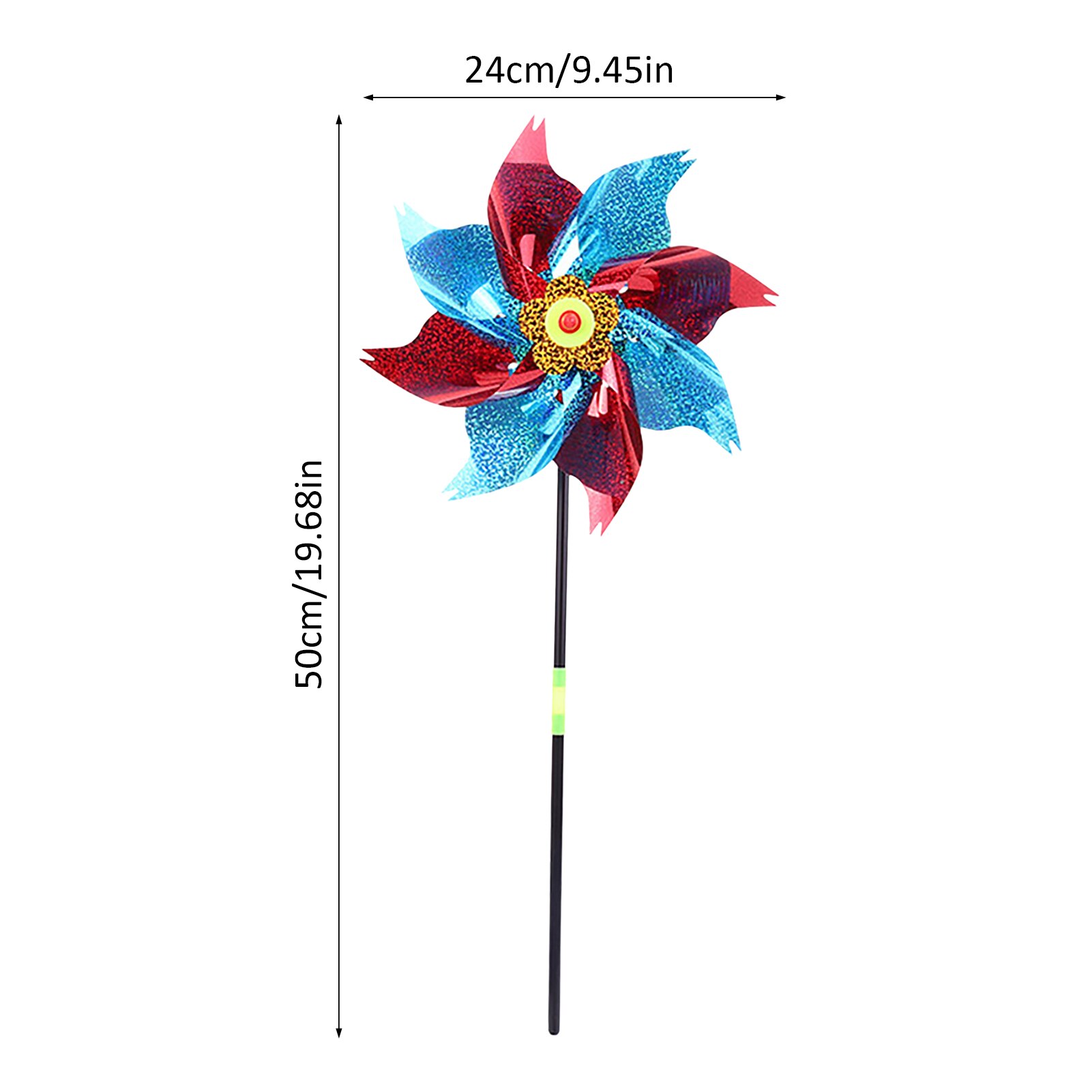 24CM Silver Rotating Windmill Bird Repeller With Stakes Sparkly Agricultural Bird Control Device Garden Ornament Pinwheel