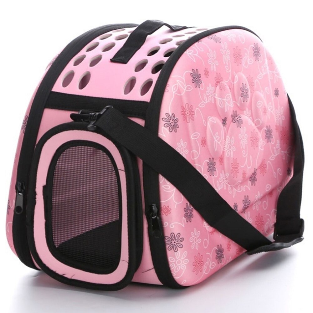 EVA animal transport bag Portable Pet Carrier Bag, Foldable Outdoor Cat for Dogs, Pet Travel Bag, Shoulder Dog Bags for Puppies: PINK M