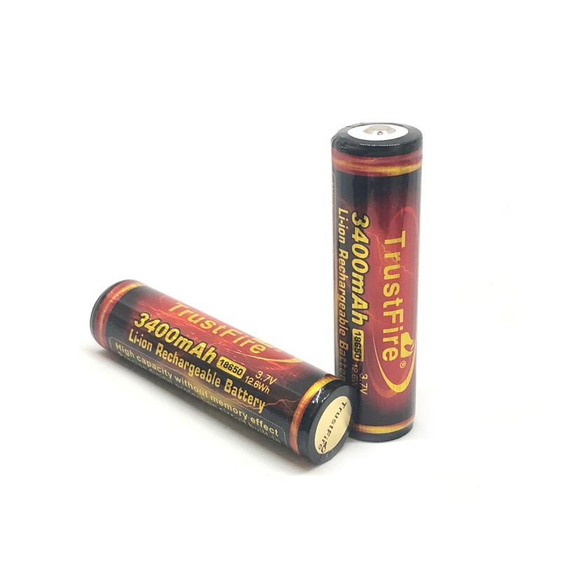 2 Stks/partij Trustfire Beschermd 18650 3.7V 3400 Mah Lithium Batterij Oplaadbare Batterijen Met Pcb Voor Led Zaklampen Koplampen
