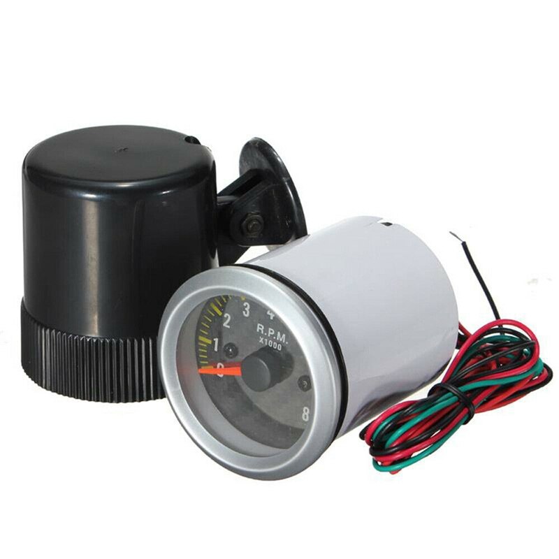 2 tum 52mm varvräknare 0-8000 varv / min för 4 6 8- cylindriga motorer 12v fordon