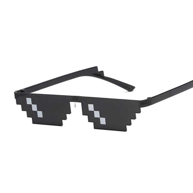 Gläser 8 bisschen MLG Pixelated Sonnenbrille Frauen Schurke Leben Party Brillen Jahrgang Weiblichen Brillen: Single Reihe