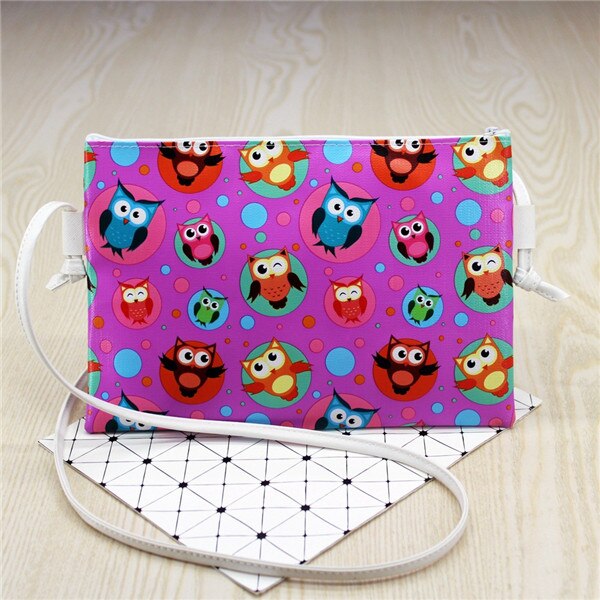 Cartoon Printing Kids Baby Messenger Tas Clutch Mode Vrouwen Crossbody Bag Vrouwelijke schoudertassen voor Meisje Party Handtassen 24*16.5: Coffee