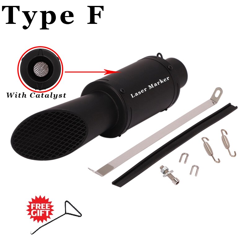 51mm motorcycle pipe exhaust GP project cafe racer With Catalyst Motorcycle Exhaust Pipe Muffler for R6 trk 502 KTM MT09 Exhaust: Type F