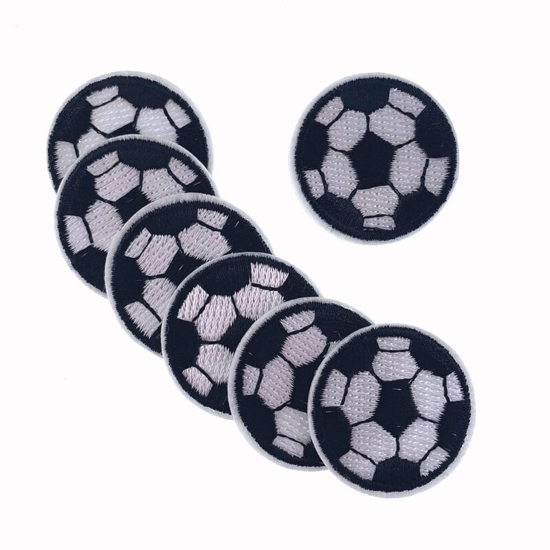 3/4/5cm fodbold mønster broderi patches hotfix motiv applikationer stryge patches badge klistermærker til tøj tilbehør