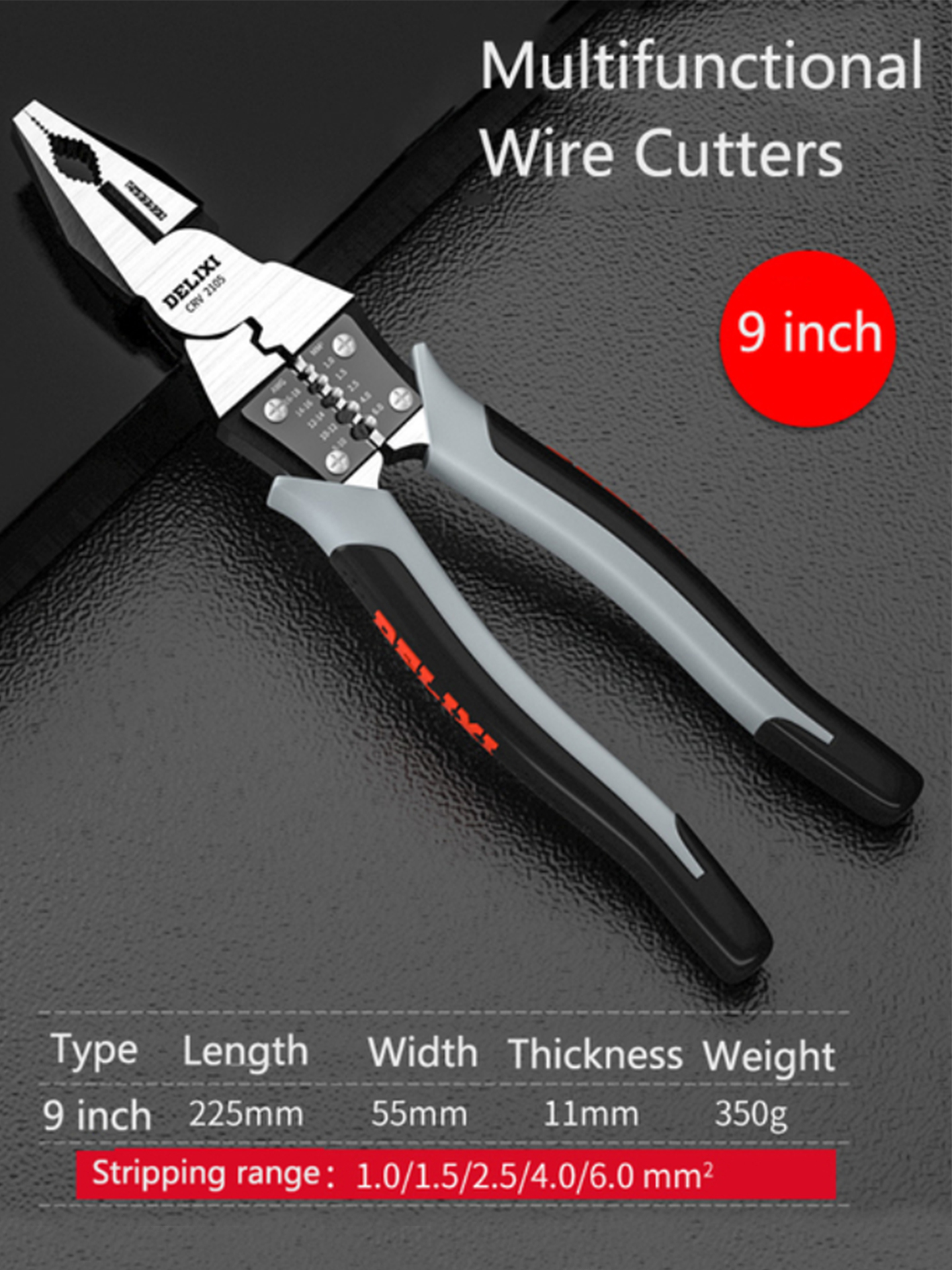 Alicates diagonales universales multifuncionales, alicates de punta de aguja, herramientas manuales, herramientas de Hardware, cortadores de alambre universales para electricista: Negro