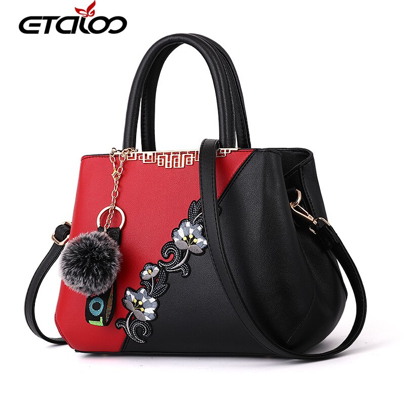Håndtasker kvinder taske vintage håndtaske afslappet tote simpel europæisk stil eksplosion skuldertasker tote taske: Rød
