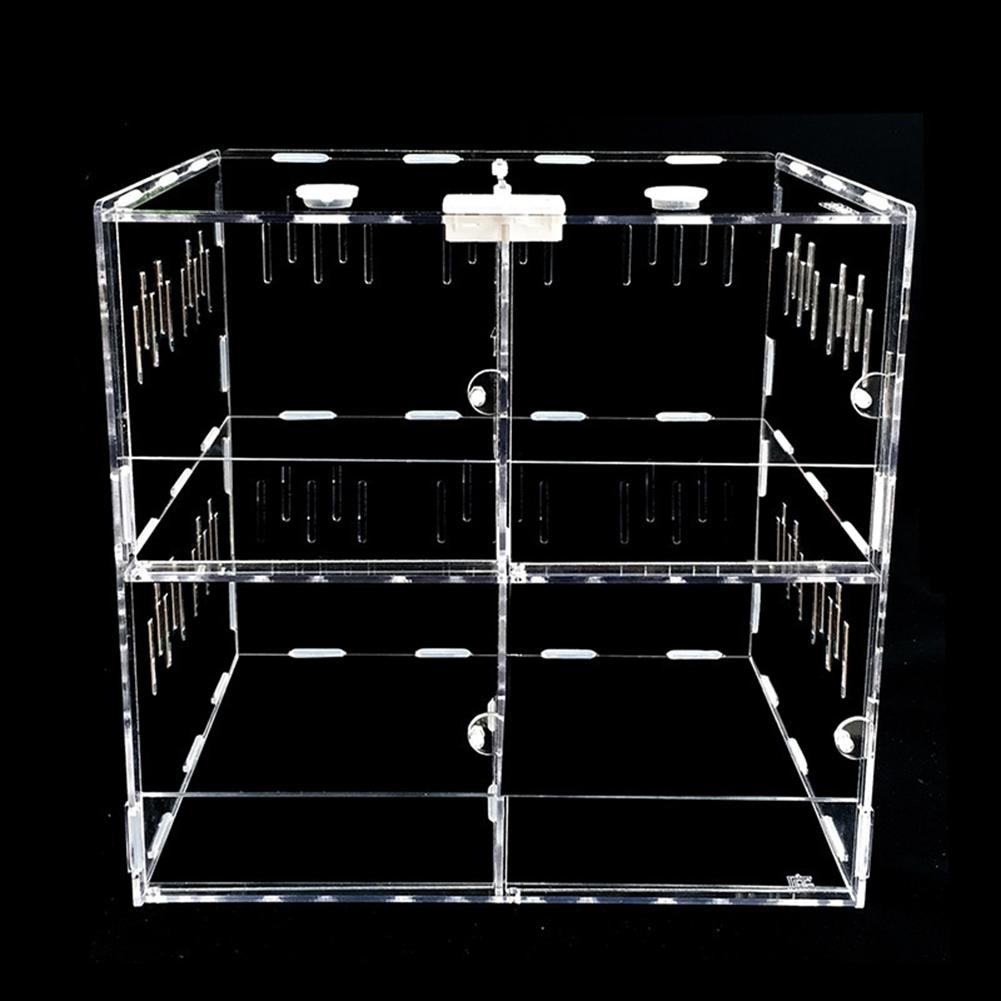 Reptile Feeding Box Multi-crawl Climbing Pet Box Acrylic Small Pet Box Scorpion Hatching Reproduction Transparent Reptile Box: 4 warehouse