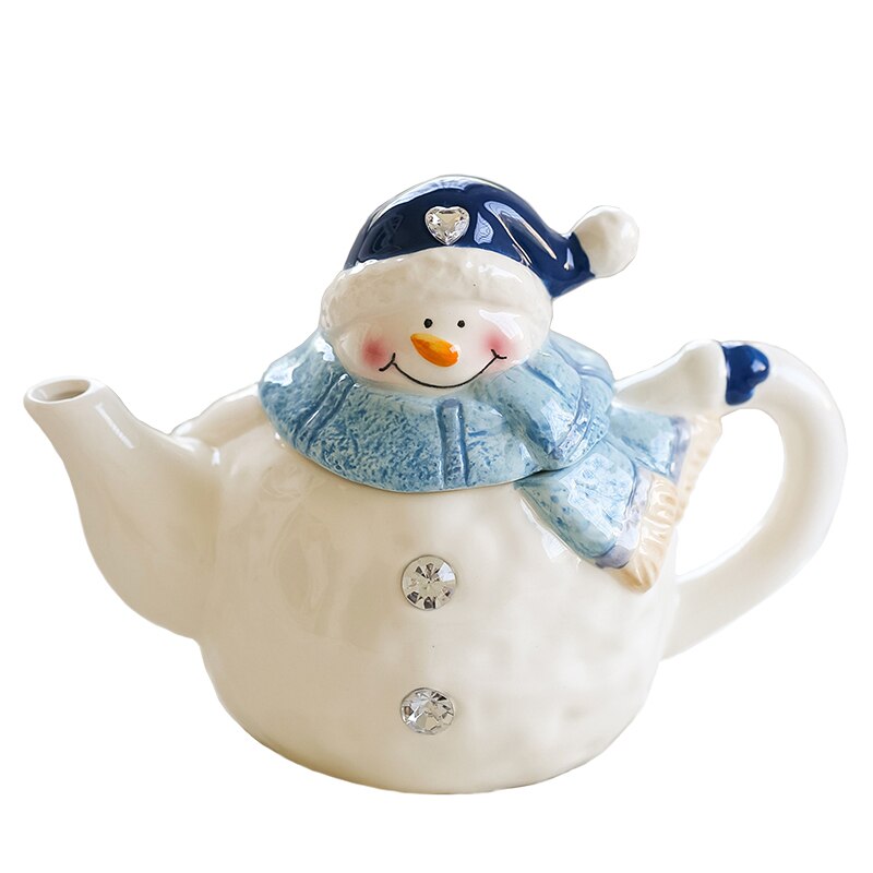 Bol à salade céramique mignon bonhomme de neige | Assiettes à manger, bol à salade artisanat assiette à Snack, bouilloire pot de rangement, assiette d'assaisonnement, vaisselle de noël