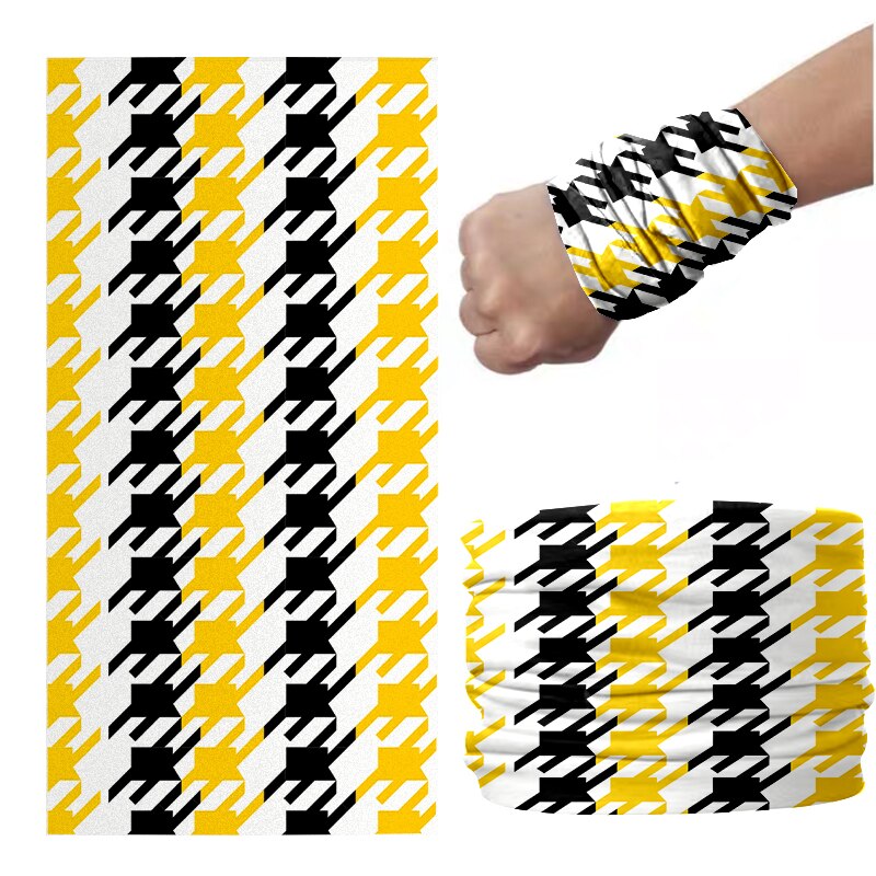 3D imprimé pied-de-poule foulard Plaid magie sport Hijab écharpe bracelet accessoire cheveux pour femme masque anti-poussière en plein air: style7