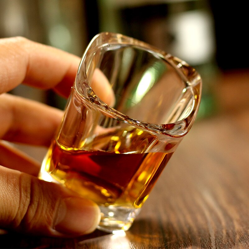 Sett  of 6 2 oz tung base firkantet form shotglass maskinlaget brennevinsglass for vodka brennevin med bar bryllup 60ml