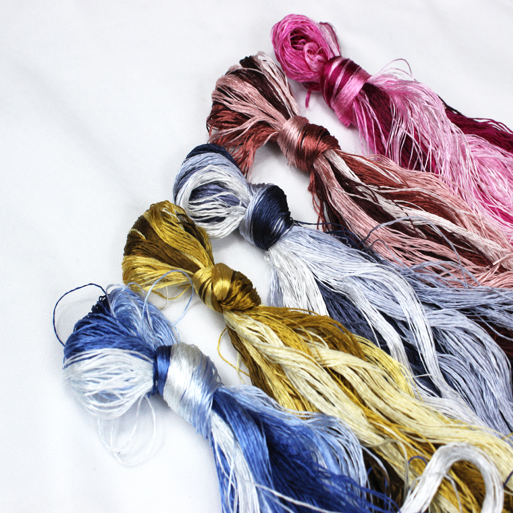 8 sztuk nici robić haftowania ręcznie haftowane nici jedwabne Spiraea jedwabne linie