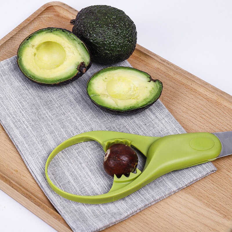Cuchillo multifuncional de acero inoxidable para cortar fruta, rebanador de aguacate, separador de pulpa, utensilios de cocina útiles