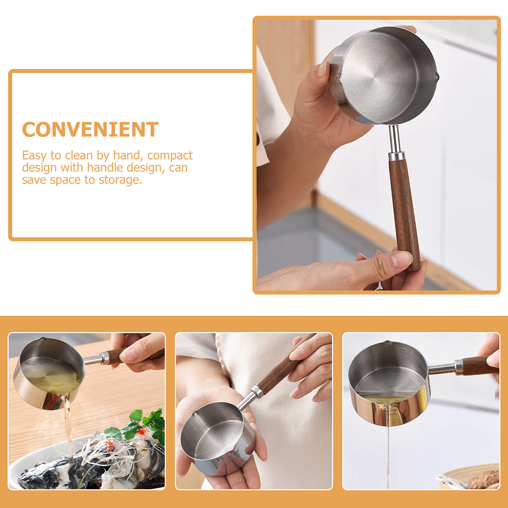 Sartenes pequeñas de acero inoxidable para bebé, utensilios de cocina, cuchara, cucharón, jarra de espuma, Mini salsa, 304