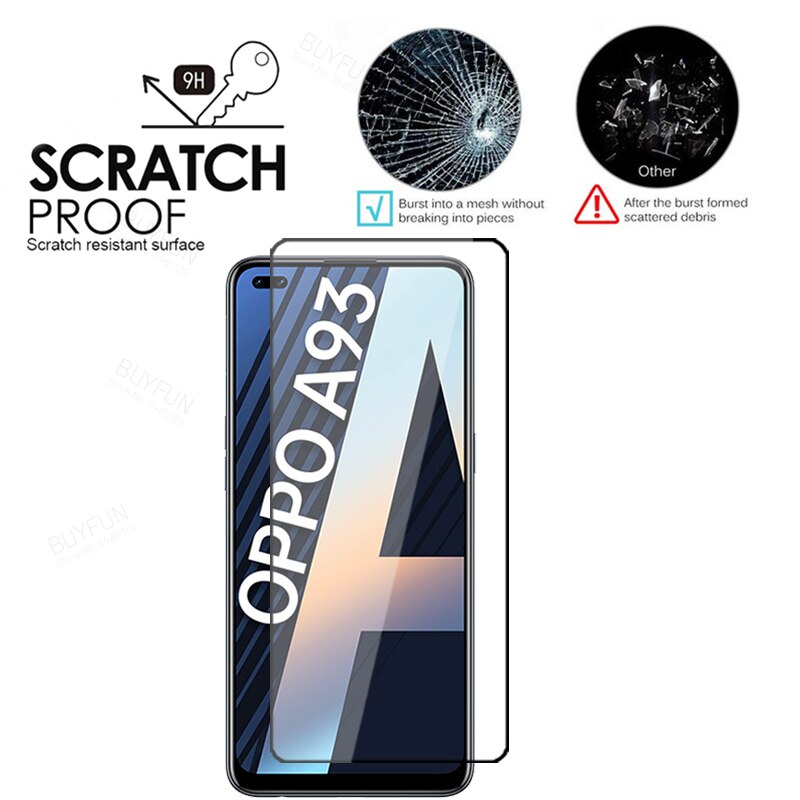 2 uds la cubierta de cristal para OPPO A93 de templado de vidrio de película para OPPOA93 OPPO un 93 vidrio Protector de seguridad caso