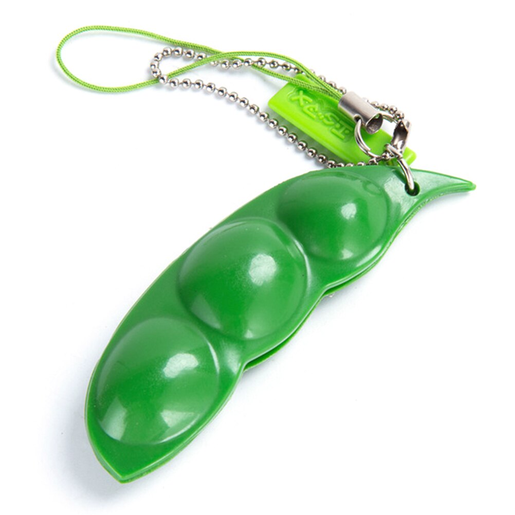 Infinite Squeeze Edamame Bean Pea Toys Chain Key Pendant Ornament Stress Relieve antistress Decompression Toys