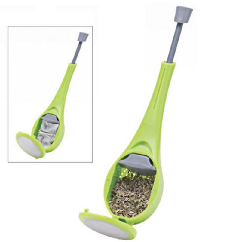 Colador práctico de cuchara Filtro de té con mango largo, escurridor de té y café de plástico, utensilios para filtro de cocina, especias, 1 Uds.