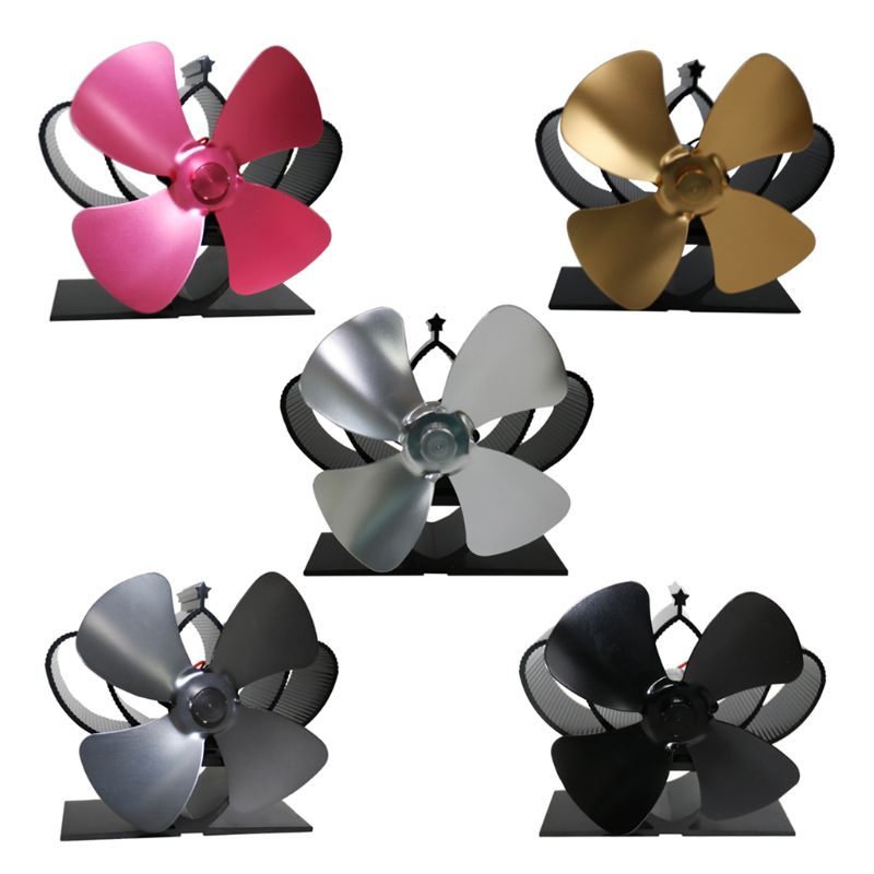 Lämpö itsetoiminen takka liesi tuuletin hiljainen 4 terää alumiini tehokkaasti lämmin iso huone puutakka poltin ympäristöystävällinen  y1qb