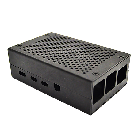 Raspberry pi 4B case aluminum alloy metal with 3pcs Aluminum Heatsink Radiator Cooling Kit Cooler: black case