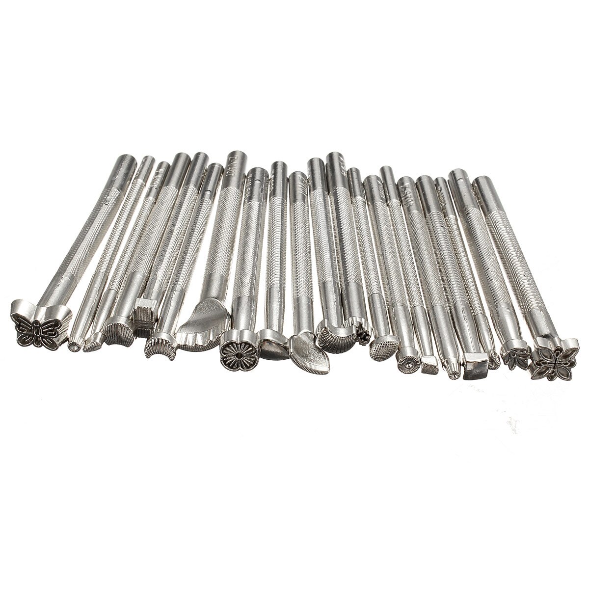 20Pcs Leather Working Saddle Making Tools DIY Alloy Leathercraft Tool Set Carving Leather Craft Stamps Accessories Solid Metal